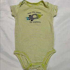 “Bundle 10/$13” Carter's 3M Lime Striped Baby short sleeve summer Bodysuit